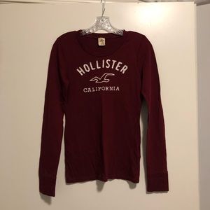 Hollister Long Sleeve Tee, Maroon